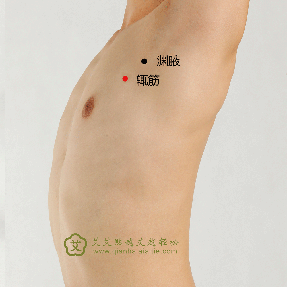 艾艾贴穴位·辄筋穴：胸肋痛、喘息、呕吐、吞酸