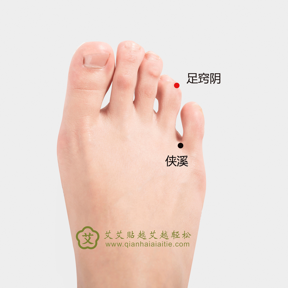 艾艾贴穴位·足窍阴： 偏头痛、目眩、目赤肿痛、耳聋