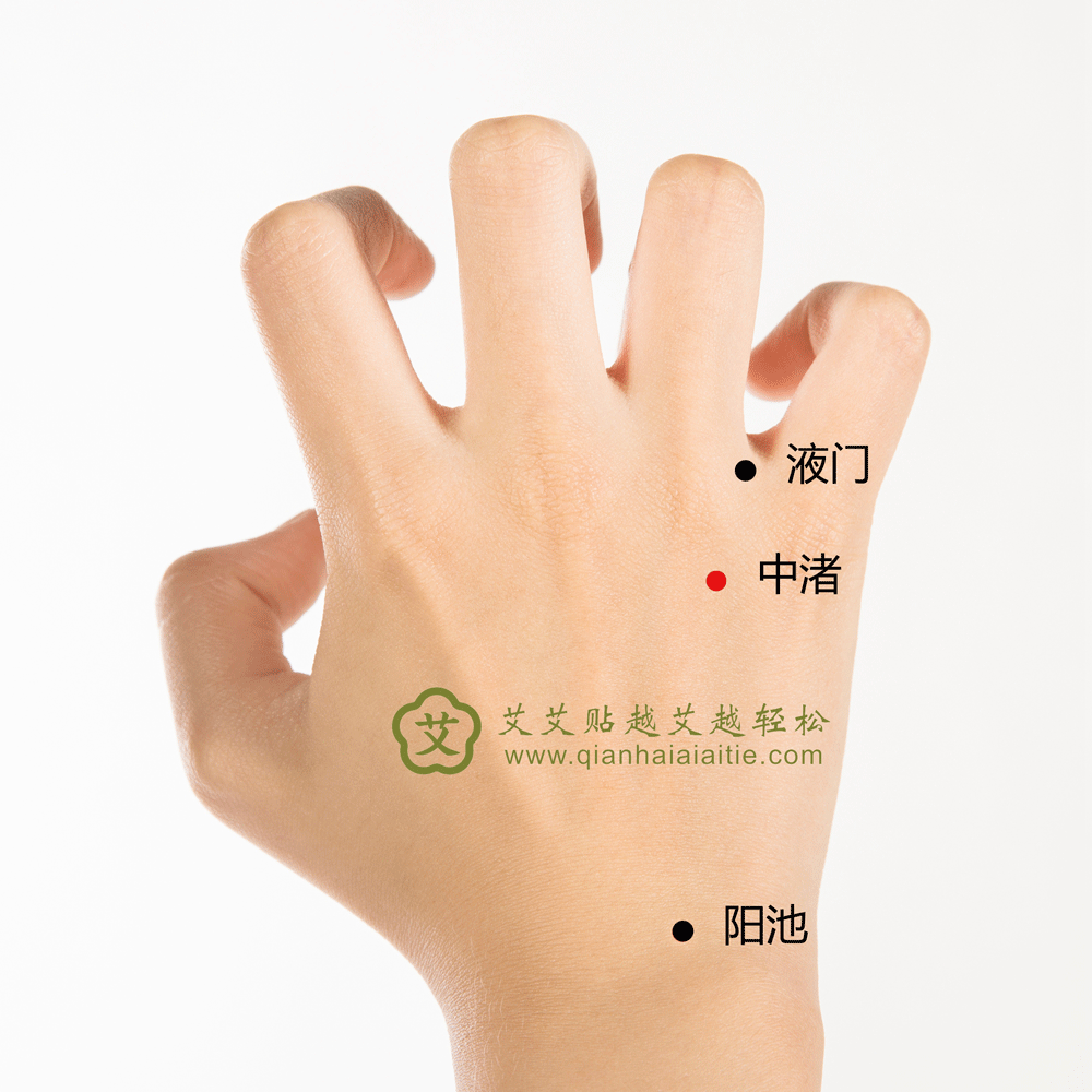 艾艾贴穴位·中渚穴： 清热疏风、舒筋活络